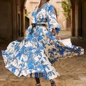 Banana Republic floral STAMPA cotton wrap dress large